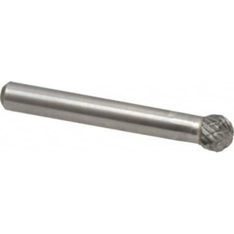 Atrax 5/16 Cut Diam, 1/4 Shank Diam, Carbide Double Cut Ball Burr Radius End, 2-1/32 OAL, 1/4 LOC SD-2DC-ATX – 85287969