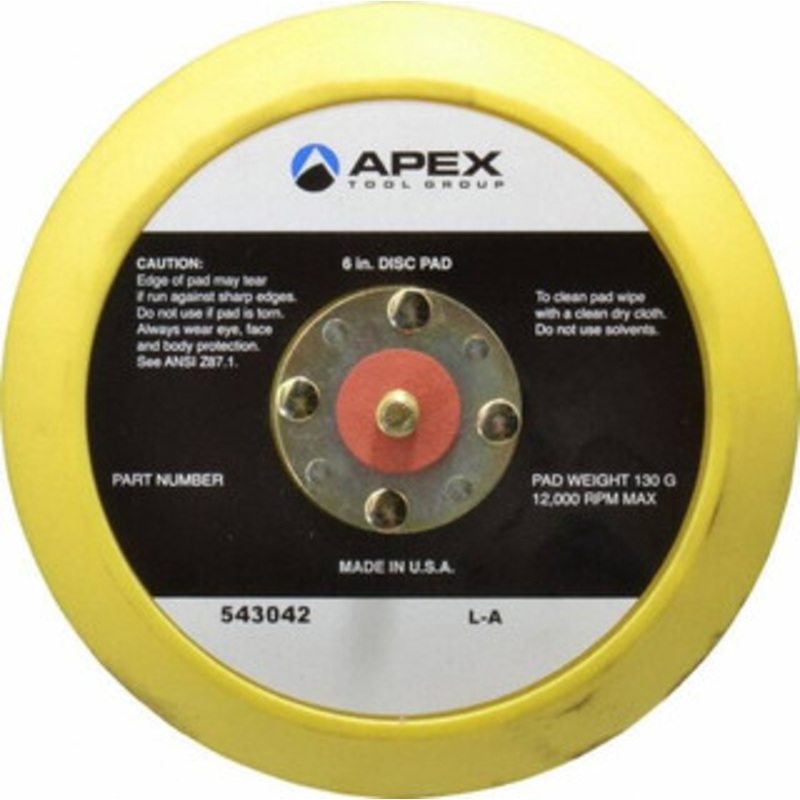 Cleco 6 Diam Adhesive/PSA Disc Backing Pad Soft Density, 12,000 RPM 543042 – 01877331