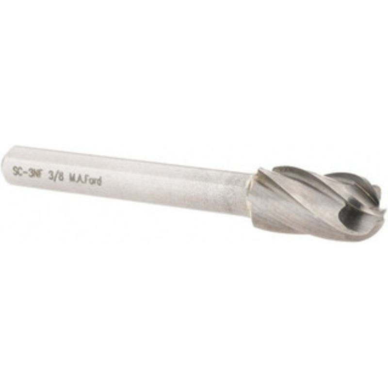 M.A. Ford 3/8 Cut Diam, 1/4 Shank Diam, Carbide Single Cut Cylinder Burr with Radius Radius End, 2-3/4 OAL, 3/4 LOC 42375150 – 75246512