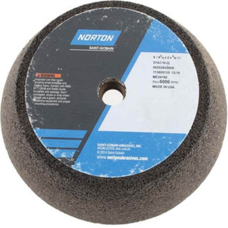 Norton 6 Diam, 2 Overall Thickness, 16 Grit, Type 11 Tool & Cutter Grinding Wheel Very Coarse Grade, Aluminum Oxide/Silicon Carbide Blend, Q Hardness, 6,000 RPM 66252809608 – 94468592