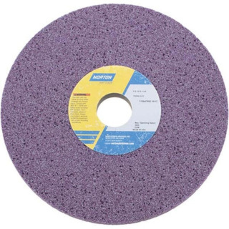 Norton 8 Diam x 1-1/4 Hole x 1/2 Thick, G Hardness, 60 Grit Surface Grinding Wheel Ceramic, Type 1, Medium Grade, 3,600 Max RPM, Vitrified Bond, No Recess 66253019347 – 82034786
