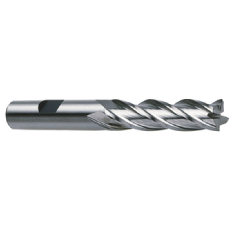 Precise 4 Flute Long Length H.S.S. Finishing End Mill, 5/16 Size, 3/8 Shank Diameter, 1-3/8 Length of Cut, 3-1/8 OAL