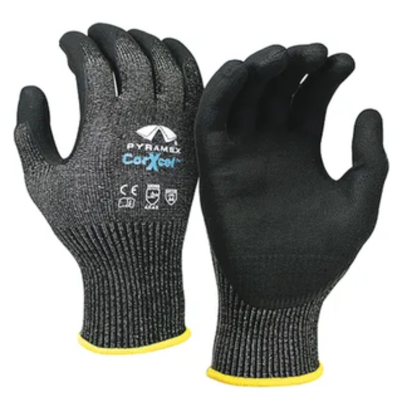 Pyramex Corxcel HPPE Liner Micro-Foam Nitrile Black Gloves – Double XL (11) Size – GL603C5X2
