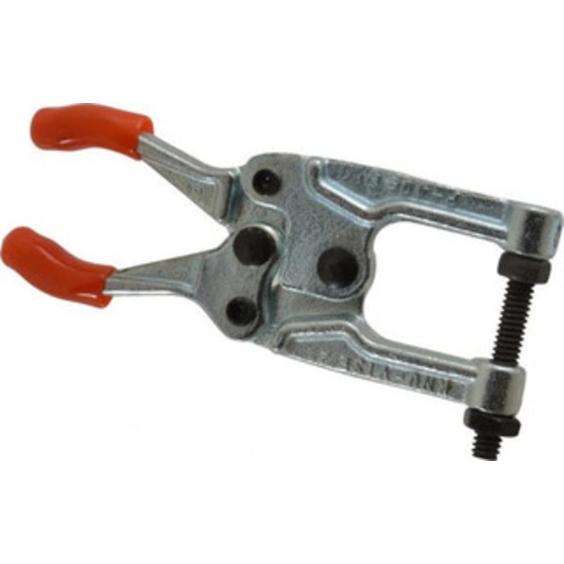 Knu-Vise 181.44 Kg Load Capacity, 1-3/16 Throat Depth, 4-3/4 OAL, Carbon Steel, C Style Plier Clamp 31/32 Max Jaw Capacity, 1/4-20 Spindle, 0.97 Open Throat Height, Orange Handle, Spindle End P-400 – 08105033