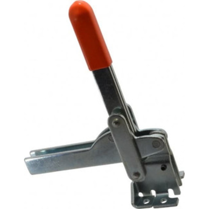 Knu-Vise 800 Lb Holding Capacity, Vertical Handle, Manual Hold Down Toggle Clamp 150 Handle Movement, 115 Bar Opening, U-Bar, Flanged Base, Carbon Steel V-800 – 08106601