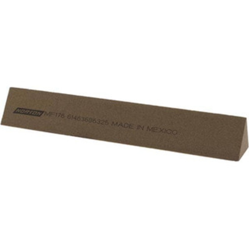 Norton 6 Long x 1 Wide x 1 Thick, Aluminum Oxide Sharpening Stone Triangle, Medium Grade 61463686325 – 05139480