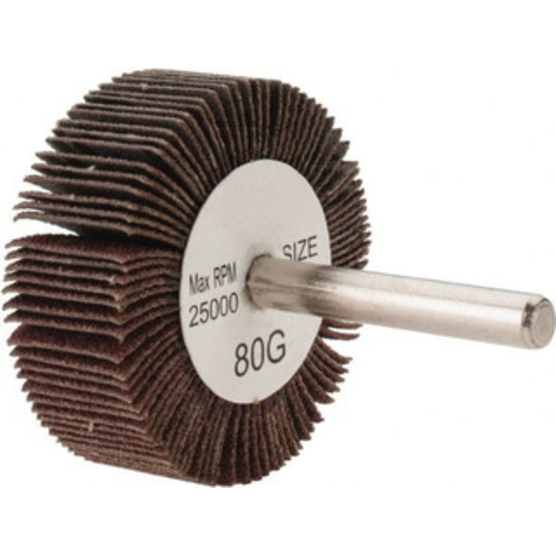 Tru-Maxx 2 Diam x 3/4 Face Width, Medium Aluminum Oxide Coated Mounted Flap Wheel 1/4 Shank Mount, 80 Grit, 25,000 Max RPM SZMFW680 – 87661260
