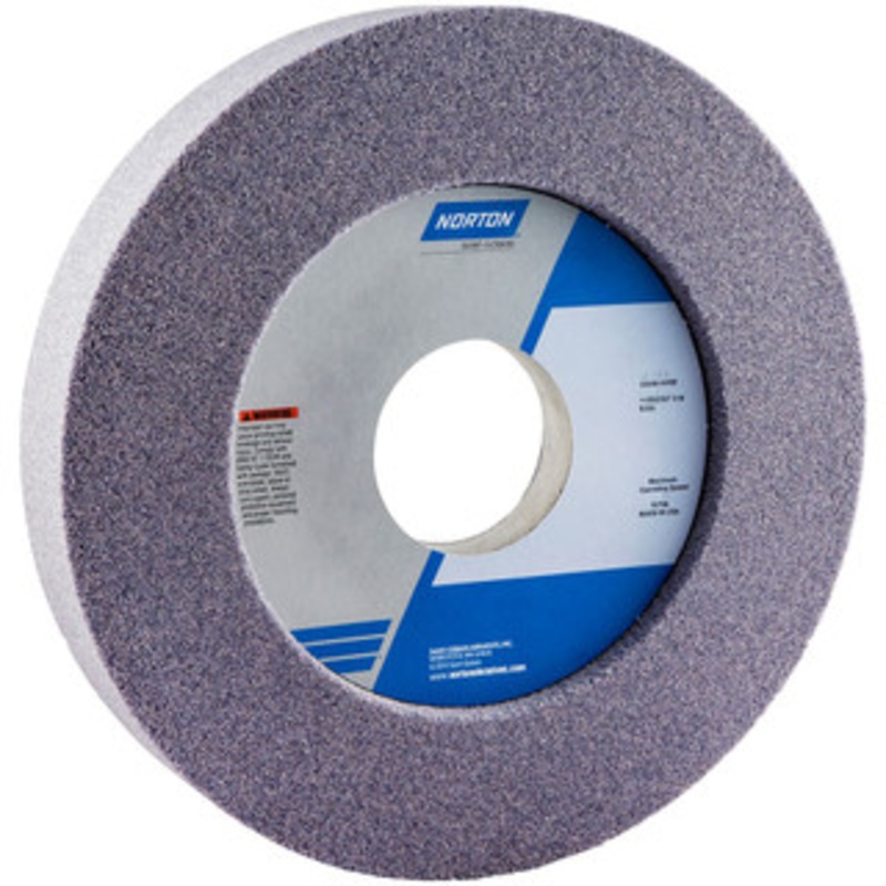 Norton 12 Diam x 5 Hole x 2 Thick, I Hardness, 60 Grit Surface Grinding Wheel Aluminum Oxide, Type 7, Medium Grade, 2,070 Max RPM, Vitrified Bond, Two-Side Recess 66253263597 – 99580516