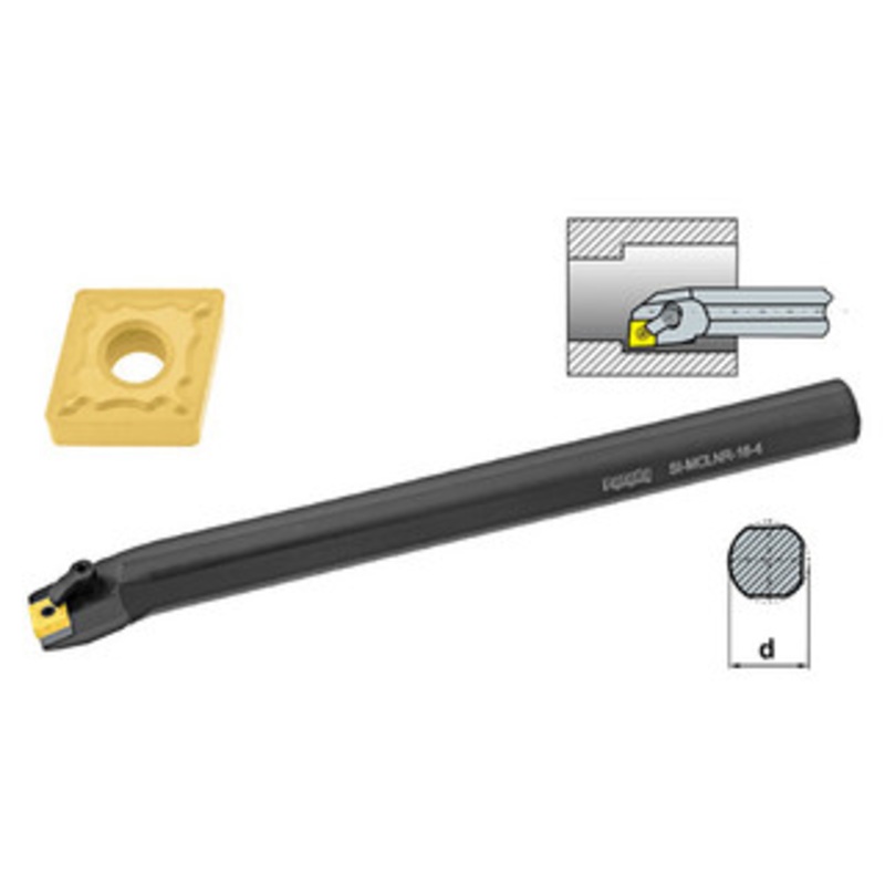 TMX Boring Bar with Coolant Hole, AI-MCLNR 16-4T for Negative 80 CNM Inserts, Right Hand, 1 Shank Dia., 12 Length – 6-760-564R