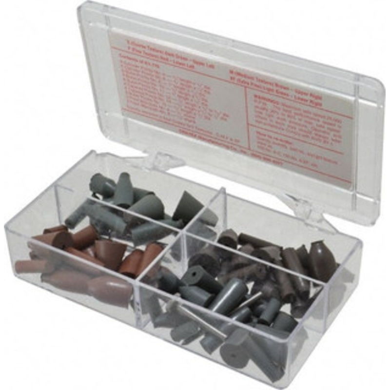 Cratex 68 Piece Rubber Point Test Set Includes 16 Cylinder Points, 32 Bullet Points, 16 Tapered Points & 4 Point Mandrels 778 KIT – 05086939
