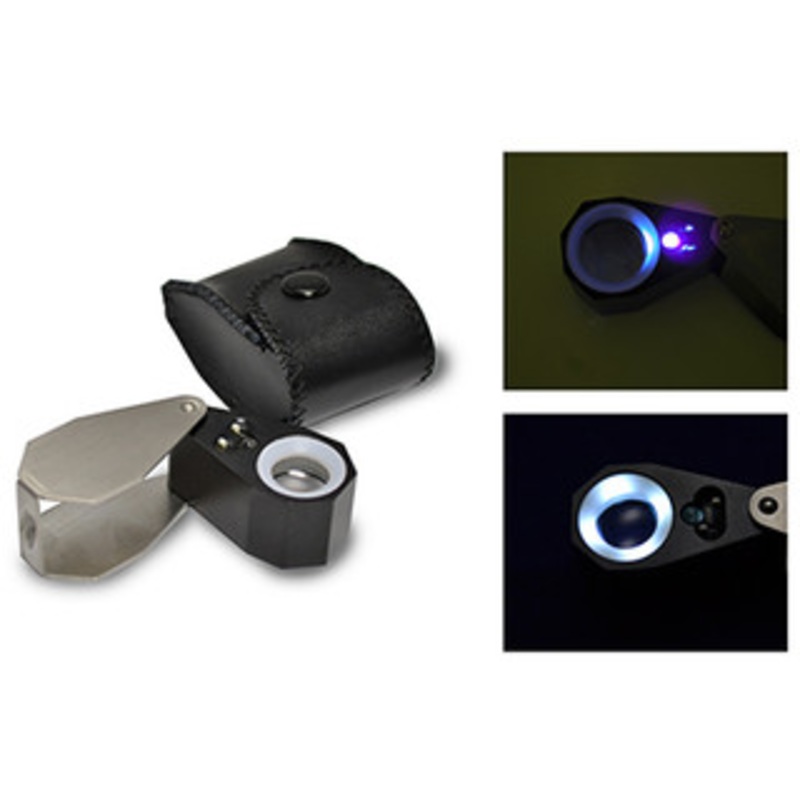 Grobet Illuminated 14X Jeweler Loupe With 4 LED Lights – 29-617