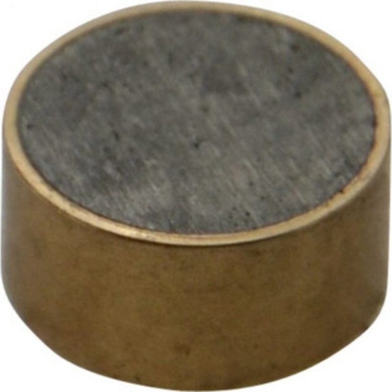 Mag-Mate 3/4 Diam x 3/8 High, 6-1/2 Lb Average Pull Force, 13 Lb Max Pull Force, Neodymium Rare Earth Shielded Magnet Brass Shield, 0.062 Shielding Wall Thickness RBS7537 – 05762232