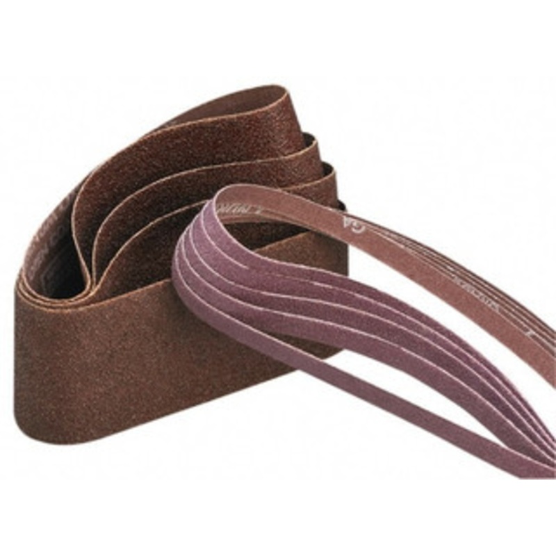 Norton 1 Wide x 12 OAL, 180 Grit, Aluminum Oxide Abrasive Belt Aluminum Oxide, Very Fine, Coated, Series R228 78072717971 – 82062845