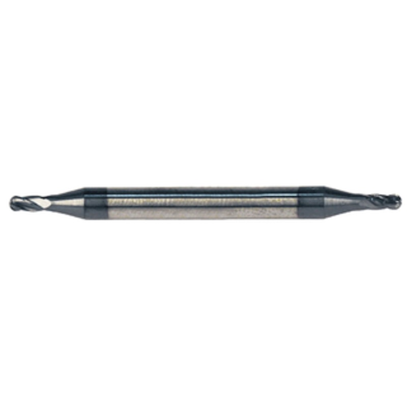 Rushmore USA 4 Flute Solid Carbide ALTiN Coated Ball Nose Double End Mill, 5/32 Size, 3/16 Shank Diameter, 5/16 Flute Length, 2 Overall Length