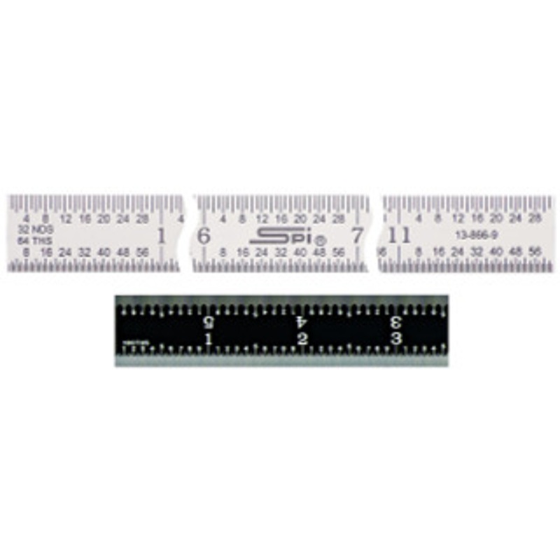 SPI Rigid Steel Rules, Satin Chrome & EZ View Finish