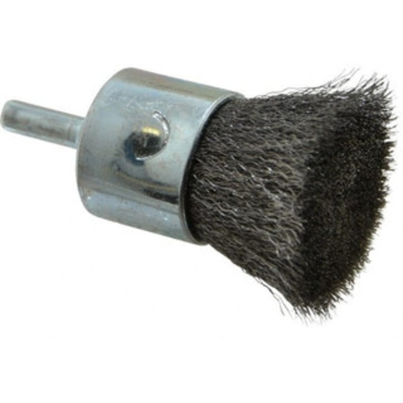 Weiler Abrasives 1 Diam Steel Crimped End Brush 1 Trim Length, 1/4 Shank Diam, 22,000 Max RPM 98539 – 75846121