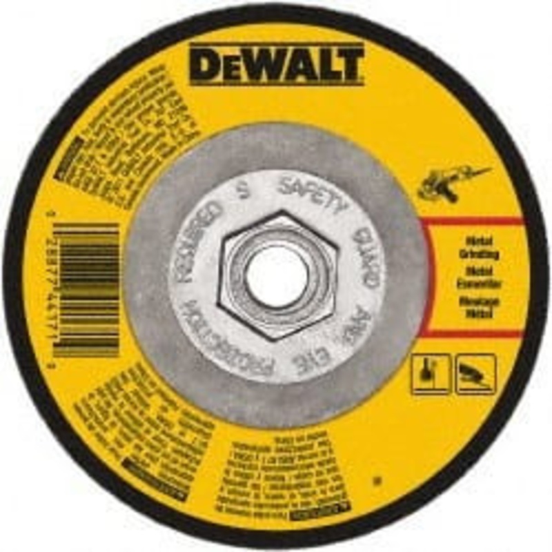 DeWALT 24 Grit, 6 Wheel Diam, 1/4 Wheel Thickness, Type 27 Depressed Center Wheel Aluminum Oxide, Resinoid Bond, 10,100 Max RPM DW4546 – 53253480