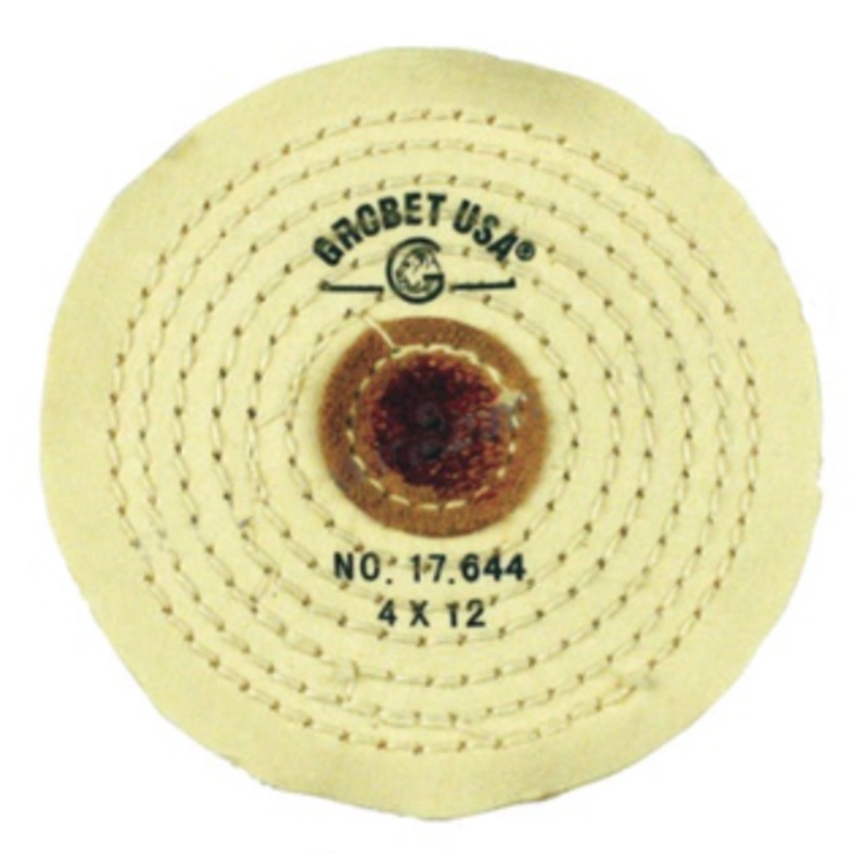 Grobet Muslin Buff Finex Knife Edge, 4 Diameter, 1/4 Thick, 12 Ply – 17.644