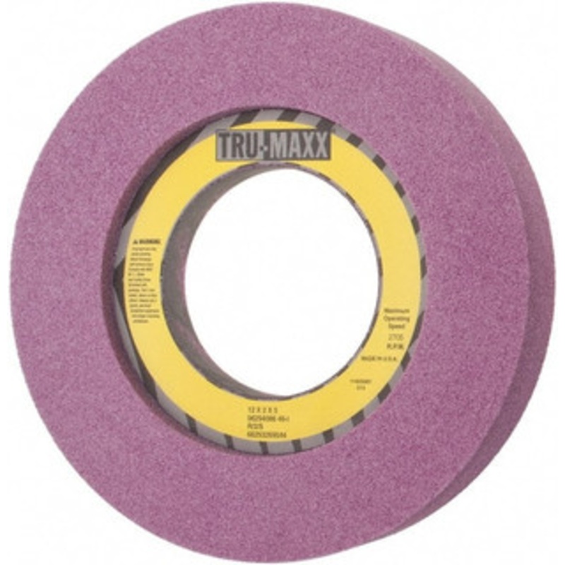 Tru-Maxx 12 Diam x 5 Hole x 2 Thick, I Hardness, 46 Grit Surface Grinding Wheel Aluminum Oxide, Type 7, Coarse Grade, 2,705 Max RPM, Vitrified Bond, Two-Side Recess 66253269544 – 06294086