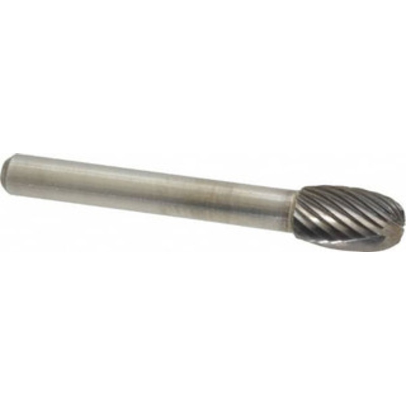 Atrax 3/8 Cut Diam, 1/4 Shank Diam, Carbide Single Cut Oval Burr Radius End, 2-3/8 OAL, 5/8 LOC SE-3SC-ATX – 85287522