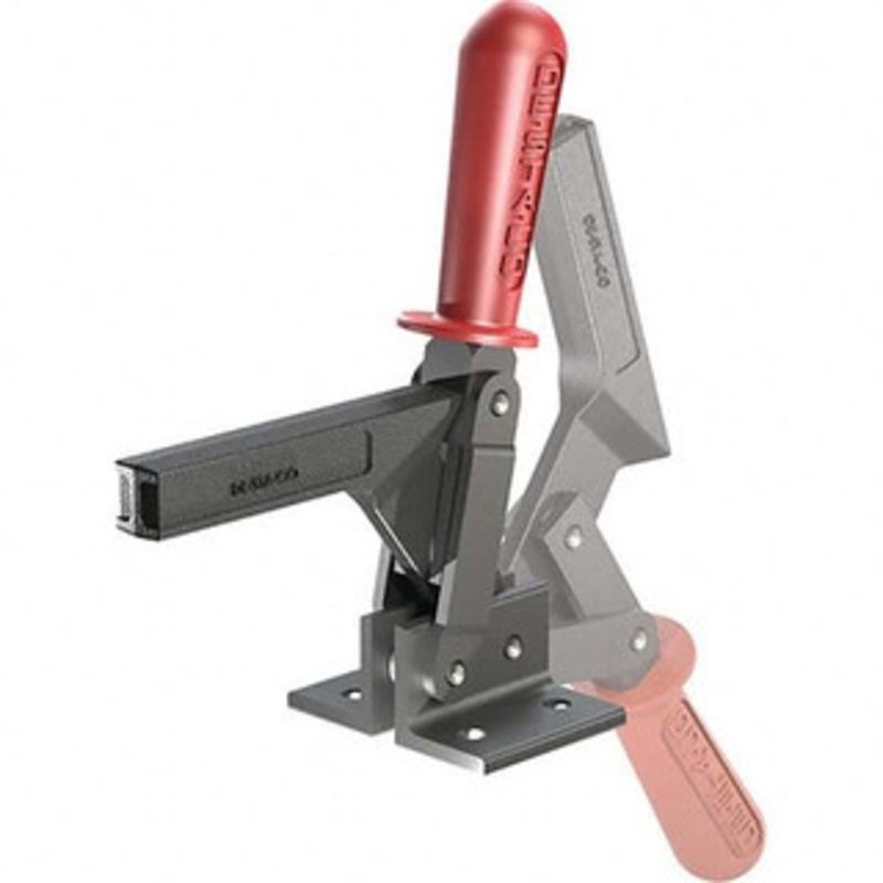 Destaco 697 Lb Holding Capacity, Vertical Handle, Manual Hold Down Toggle Clamp 159 Handle Movement, 89 Bar Opening, Solid Bar, Flanged Base, Oxide Finish, Forged Alloy Steel 5105 – 44001634
