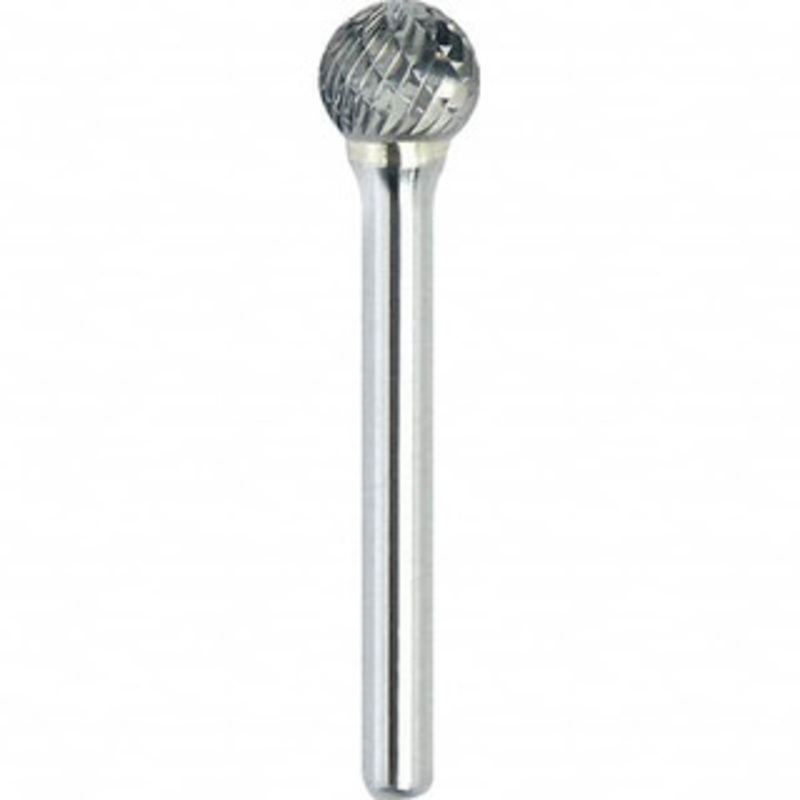 Made in USA 3/8 Cut Diam, 1/4 Shank Diam, Carbide Double Cut Ball Burr Radius End, 2-1/8 OAL, 5/16 LOC SD-3DC-CCS2 – 45656659