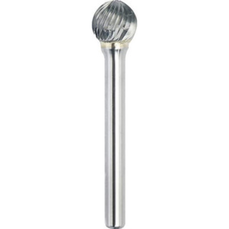 Made in USA 3/8 Cut Diam, 1/4 Shank Diam, Carbide Single Cut Ball Burr 2-1/8 OAL, 5/16 LOC SD-3SC – 51994861