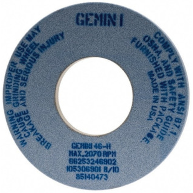 Norton 12 Diam x 5 Hole x 1 Thick, H Hardness, 46 Grit Surface Grinding Wheel Aluminum Oxide, Type 1, Coarse Grade, 2,070 Max RPM, No Recess 66253246902 – 81162463
