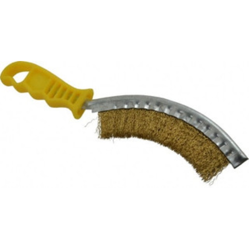 Value Collection 1 Trim Length Brass Scratch Brass Brush 5-1/2 Brush Length, 10 OAL, 1 Trim Length, Plastic Ergonomic Handle 17330.002 – 64955602