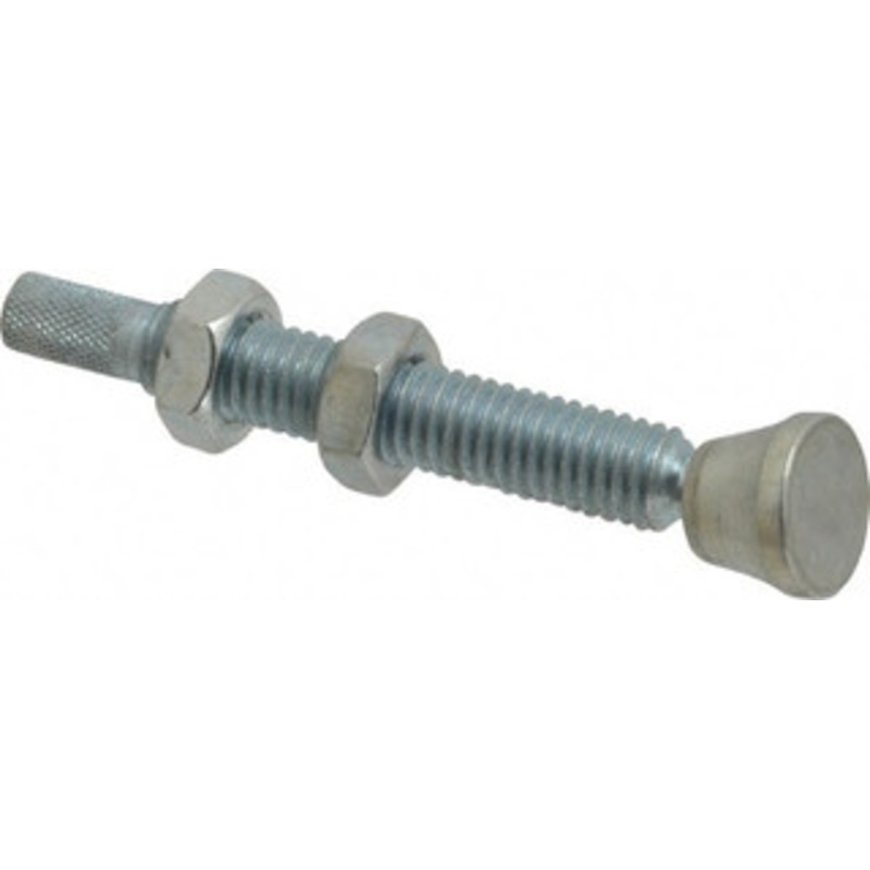 Destaco 3/8-16 Carbon Steel Swivel Foot Tip Clamp Spindle Assembly 48.77mm Thread Length, 77.72mm OAL, Flat Tip Cap, 0.63 Tip Surface Diam, Use with Toggle Clamps 468206 – 06993232