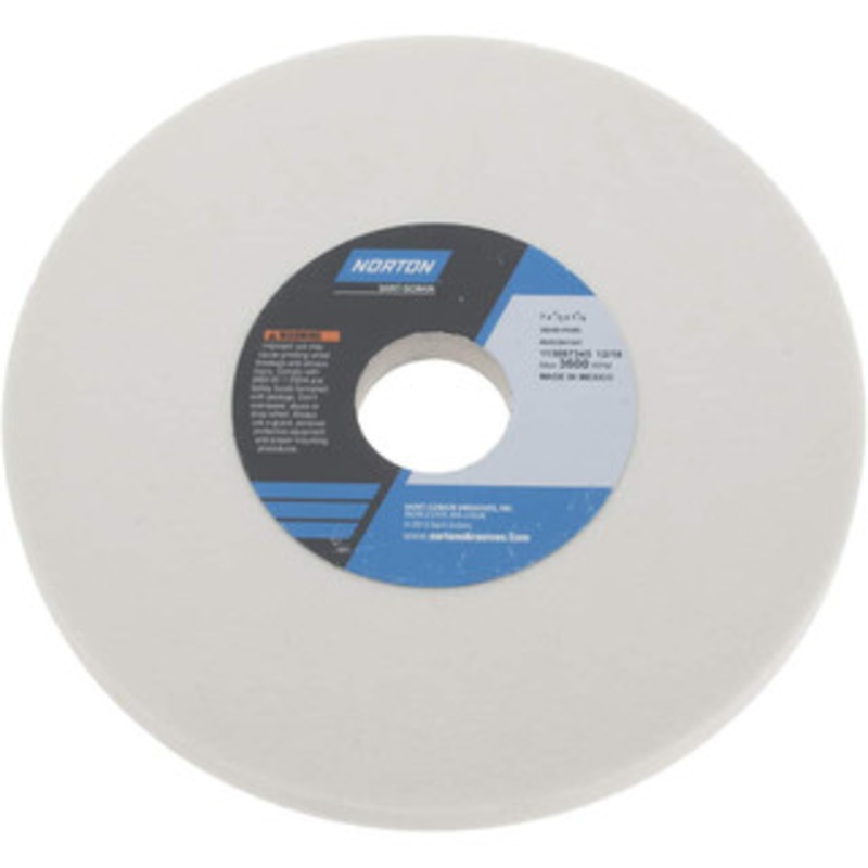 Norton 7 Diam x 1-1/4 Hole x 1/2 Thick, H Hardness, 80 Grit Surface Grinding Wheel Aluminum Oxide, Type 1, Medium Grade, 3,600 Max RPM, Vitrified Bond, No Recess 66252941047 – 05934674