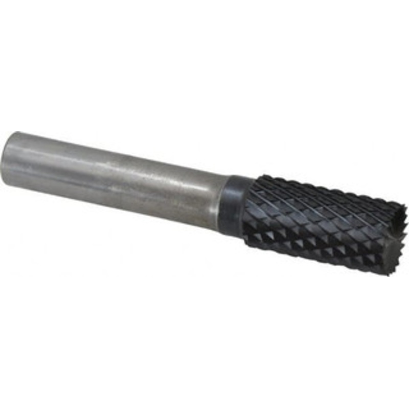 SGSPRO 1/2 Cut Diam, 3/8 Shank Diam, Carbide Double Cut Cylinder Burr with End Cut End Cut End, 3 OAL, 1 LOC, Titanium Aluminum Nitride Finish 10309 – 66741810