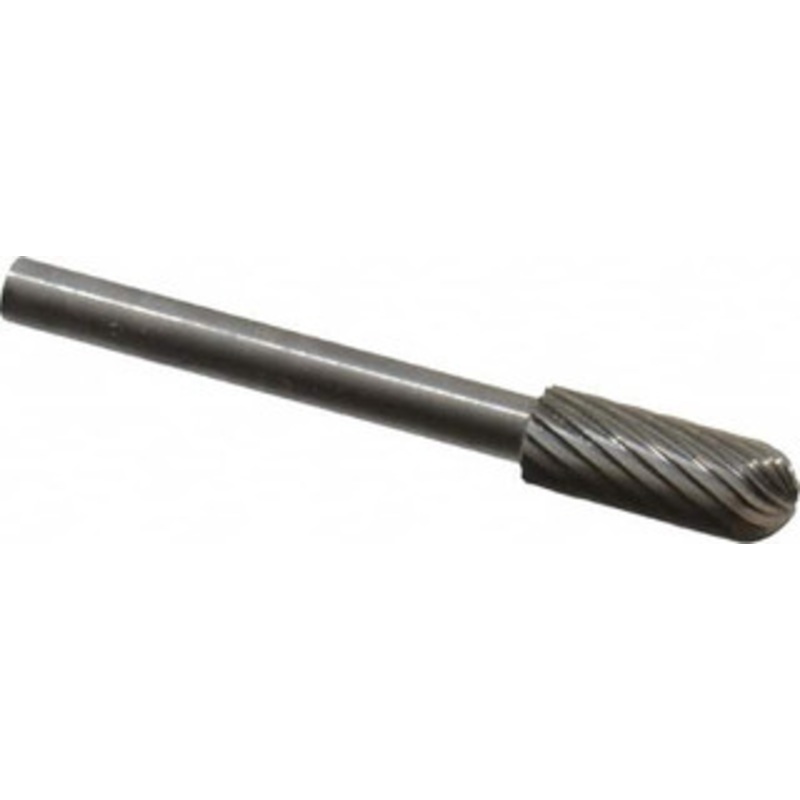 SGSPRO 3/16 Cut Diam, 1/8 Shank Diam, Carbide Single Cut Cylinder Burr with Radius Radius End, 1/2 LOC 12350 – 05292842
