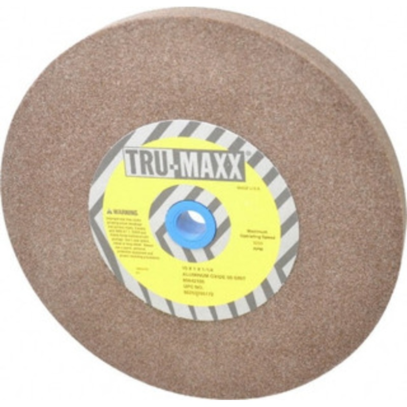 Tru-Maxx 60 Grit Aluminum Oxide Bench & Pedestal Grinding Wheel 10 Diam x 1-1/4 Hole x 1 Thick, 3250 Max RPM, P Hardness, Medium Grade , Vitrified Bond 66253255172 – 85642106