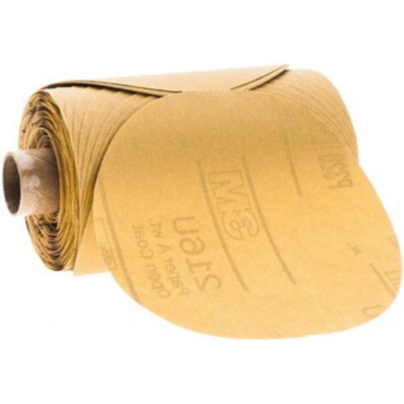 3M Adhesive PSA Disc Extra Fine Grade, Gold, Paper Backing, Flexible, Use with Random Orbital Sanders 7000028093 – 00431841