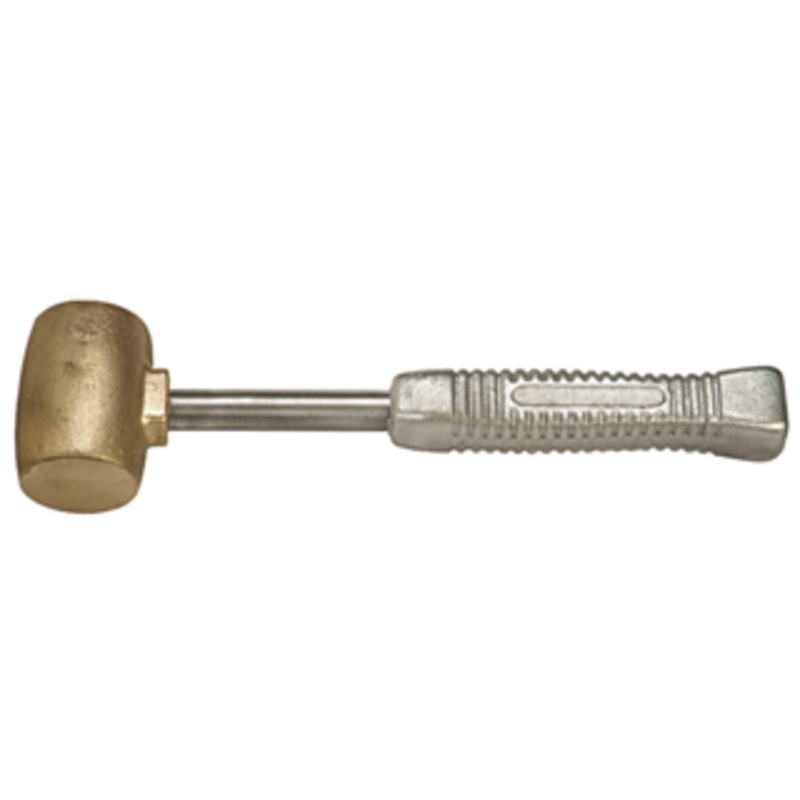 American Hammer Brass Alloy Head Barrel Hammer, 2 Face Diameter, 5 lbs. Head Weight, 14 OAL – AM5BRAG