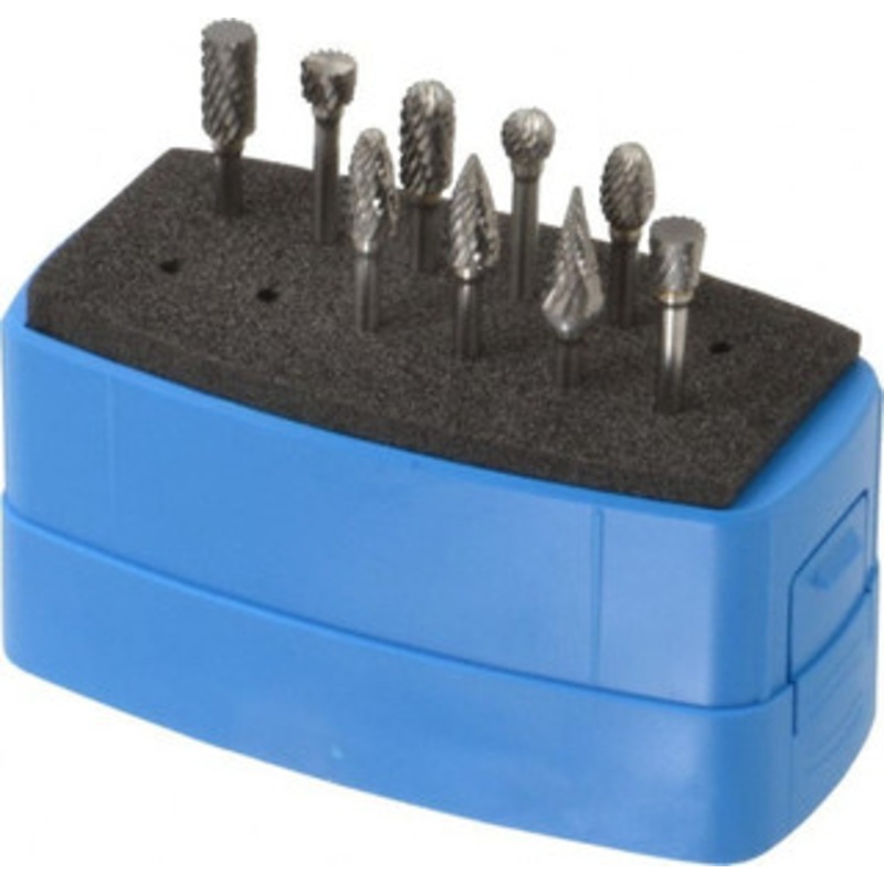 Made in USA 9 Piece, 1/8 Shank Burr Set Solid Carbide, Multiple Head Shapes SETM110PDC – 00477521