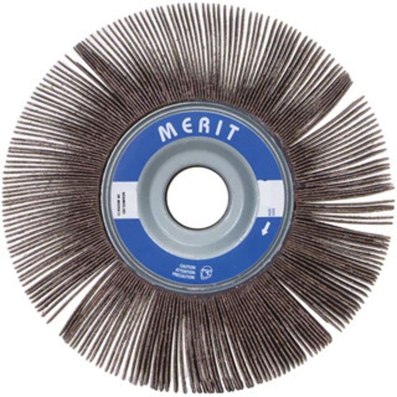 Merit Abrasives 6 x 1-1/2 120 Grit Aluminum Oxide Unmounted Flap Wheel Coated, Fine Grade, 1 Center Hole, 6,000 Max RPM 08834123025 – 08577975