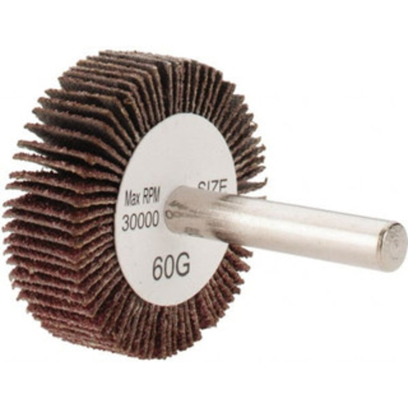 Tru-Maxx 1-1/2 Diam x 1/2 Face Width, Medium Aluminum Oxide Coated Mounted Flap Wheel 1/4 Shank Mount, 60 Grit, 30,000 Max RPM SZMFW360 – 87661443