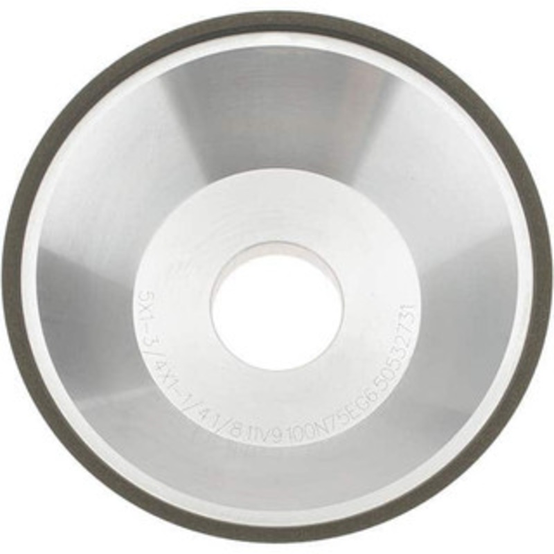 Tru-Maxx 5 Diam, 1-1/4 Hole Size, 1 Overall Thickness, 100 Grit, Type 11V9, Tool & Cutter Grinding Wheel Fine Grade, CBN RESIN-98 – 44289130