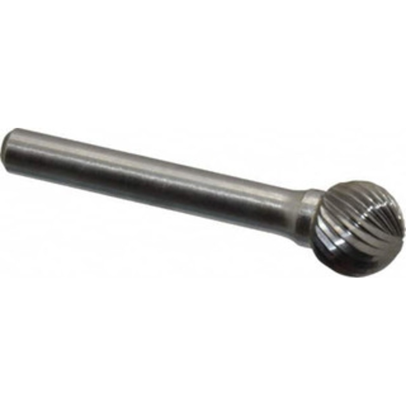 Atrax 1/2 Cut Diam, 1/4 Shank Diam, Carbide Single Cut Ball Burr Radius End, 2-1/4 OAL, 7/16 LOC SD-5SC-ATX – 85287829