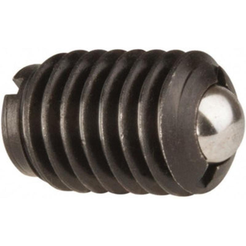 Jergens 1/2-13, 0.281 Ball Diam, 3/4 Body Length, 0.072 Max Ball Reach, Threaded Ball Plunger Steel Body, Stainless Steel Ball, 6 Lb Initial End Force, 30 Lb Final End Force, Locking Element 10915 – 82437435