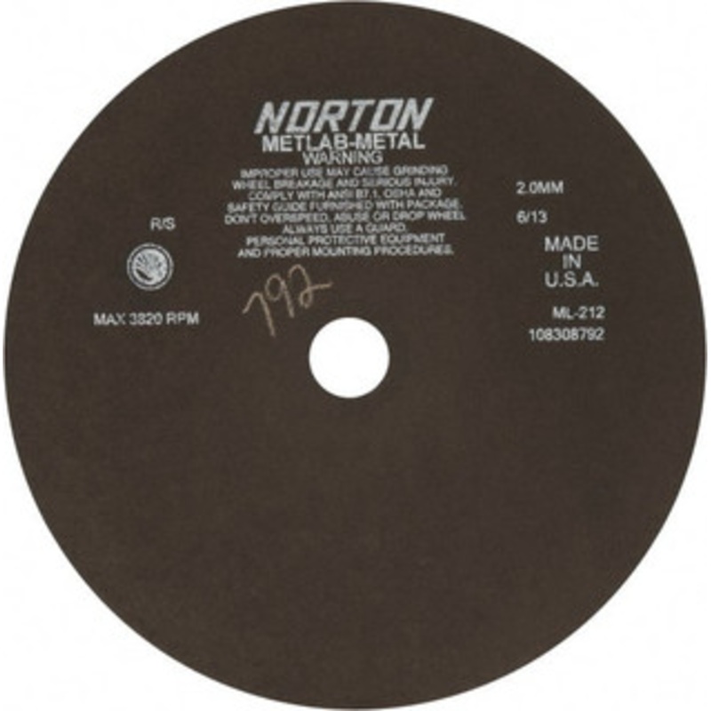 Norton 12 x 0.078, 1-1/4 Hole Aluminum Oxide Cutoff Wheel 3,820 Max RPM, Use with Stationary Tools 66253322152 – 42064857
