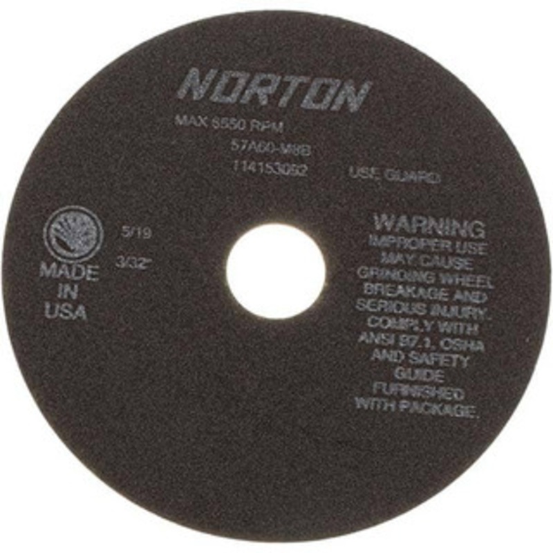 Norton 7 x 3/32, 1-1/4 Hole 60 Grit Aluminum Oxide Cutoff Wheel Medium Grade, 6,550 Max RPM, Use with Stationary Grinders 66252922690 – 75864272
