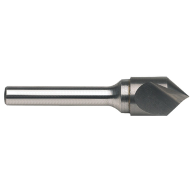 Rushmore USA Single Flute Solid Carbide Countersink, 90 Angle, 3/4 Size, 3/8 Shank Diameter, 3 Overall Length