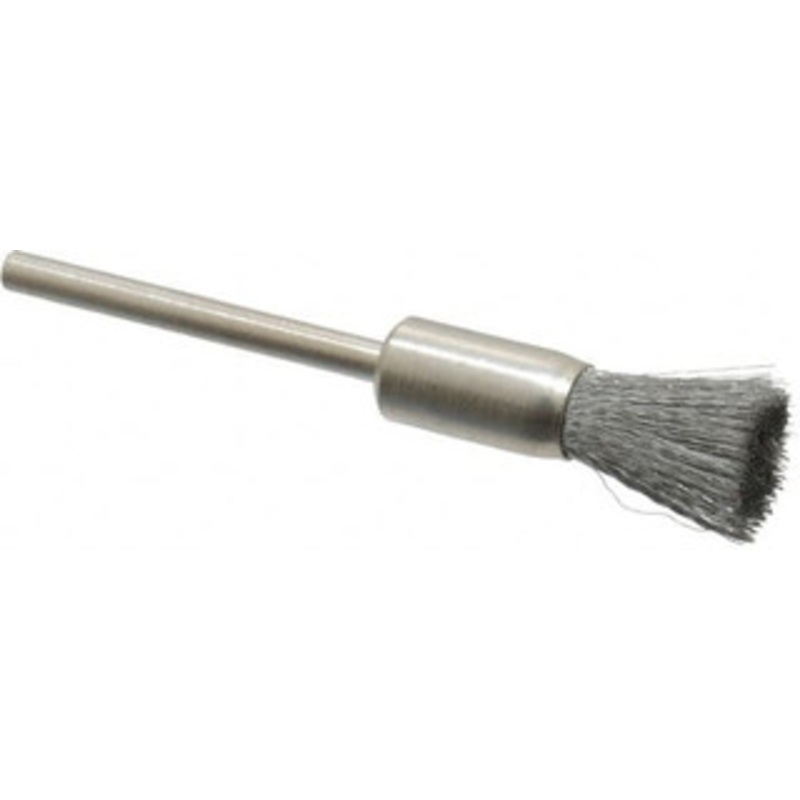 Weiler Abrasives 5/16 Diam Steel Crimped End Brush 9/16 Trim Length, 1/8 Shank Diam, 25,000 Max RPM 98444 – 75852400