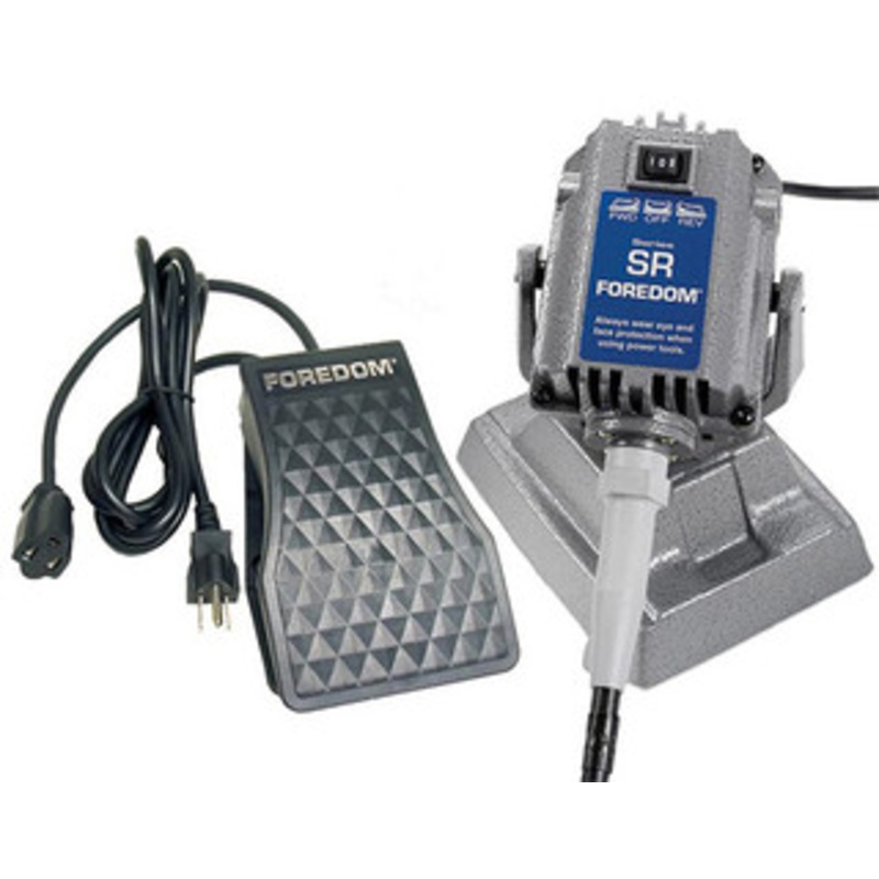 Foredom Flexible Shaft 1/6 HP SR Benchtop Motor With TXR Foot Control In Plastic Housing – M.SRB-FCT