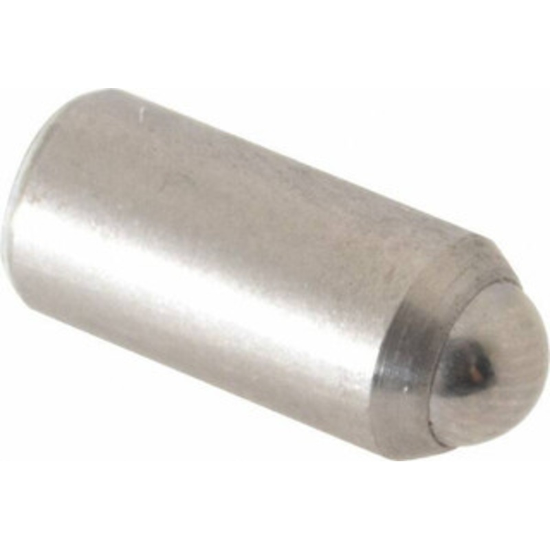 Gibraltar 0.525 Body Length x 1/4 Body Diam, 1.5 Lb Init to 3.5 Lb Final End Force, Stainless Steel Press Fit Ball Plunger 3/16 Ball Diam, 0.07 Max Ball Reach, +0.0010, +0.0020 Tolerance 10602SS – 60931664