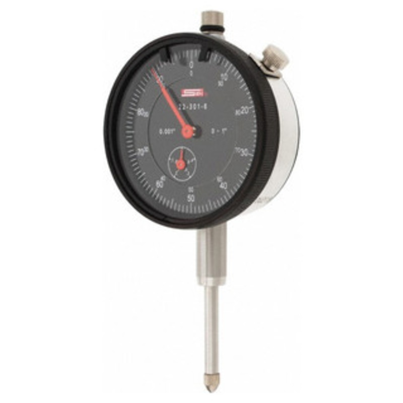 SPI Deluxe Dial Indicator, AGD Group 2, 1.00 Range, 0-100 Reading, Black Dial Face – 22-301-6
