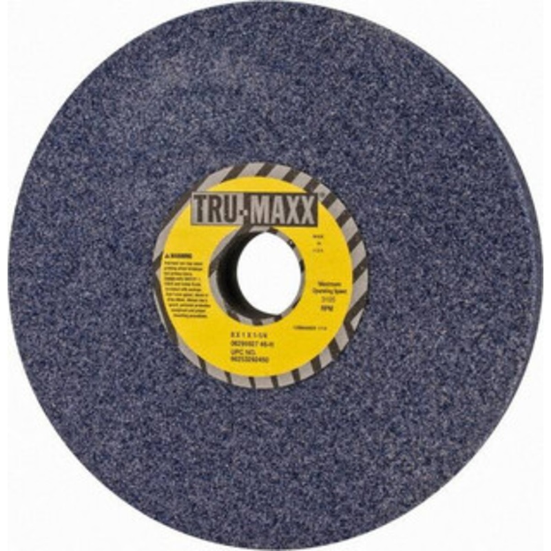 Tru-Maxx 8 Diam x 1-1/4 Hole x 1 Thick, H Hardness, 46 Grit Surface Grinding Wheel Aluminum Oxide, Type 1, Coarse Grade, 3,105 Max RPM, Vitrified Bond, No Recess 66253292450 – 06295927